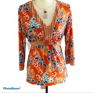 Emma James Large tie back blouse beautiful colors!